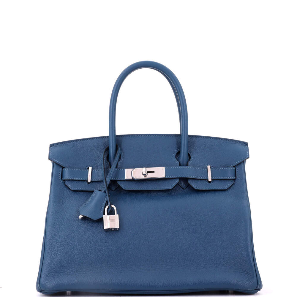 Hermes Birkin 30 Blue Novillo with Palladium Hardware